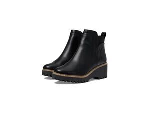 DV BY DOLCE VITA RIELLE LUG SOLE CHELSEA BOOT WOMEN BLACK EXOTIC SIZE 9 M